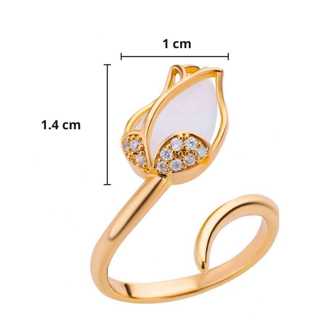 Anillo en forma de tulipán