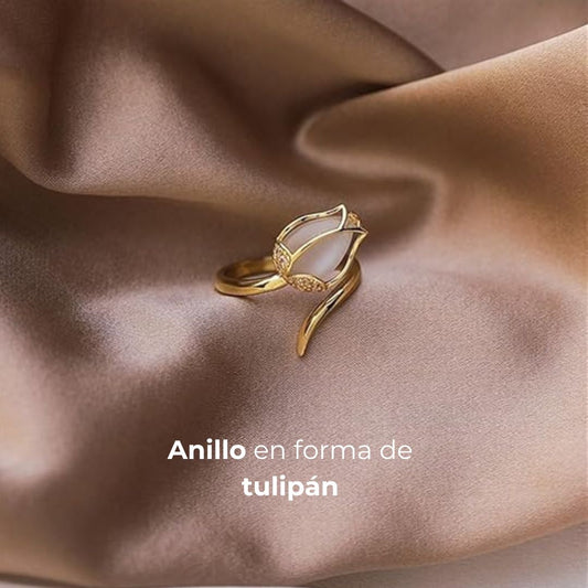 Anillo en forma de tulipán
