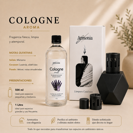 Lámpara Catalítica Obsidiana | Incluye Fragancia Premium