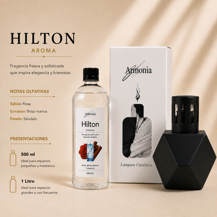 Lámpara Catalítica Obsidiana | Incluye Fragancia Premium